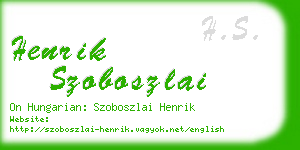 henrik szoboszlai business card